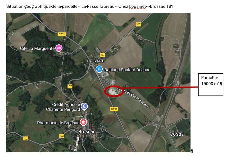 Terrain de 1,9 ha à vendre à Brossac - Sud Charente (16)